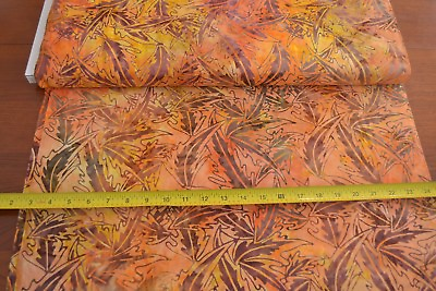 #ad By 1 2 Yd Yellow Orange Brown Batik Quilt Cotton Moda Tidepool Batiks B326