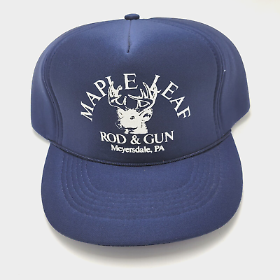 #ad Maple Leaf Rod amp; Gun Meyersdale Pennsylvania Hat Cap Blue Snapback B307D