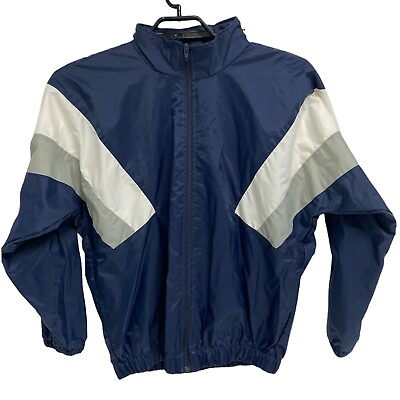 #ad Vintage Unique Sales men#x27;s lightweight Hoodie rain Jacket full zip size S