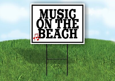 #ad #ad MUSIC ON THE BEACH Yard Sign with Stand LAWN SIGN
