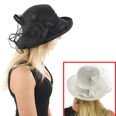 #ad Ladies Women Evening Wedding Formal Funeral Melbourne Bucket Flower Fashion Hat