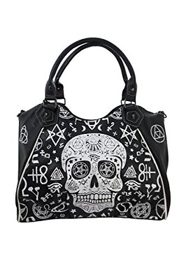#ad Lost Queen Gothic Rockabilly Skull Pentagram Shoulder Bag Purse