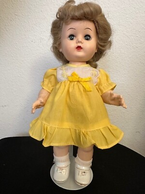 #ad Vintage Block Doll Walker Hard Plastic