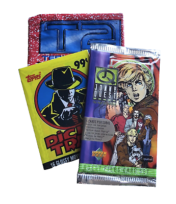 #ad Topps Terminator 2 Stickers Dick Tracy Cards Quest Upper Deck Espanol Sealed