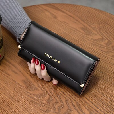 #ad Women Ladies Leather Long Wallet Card Holder Purse Handbag Clutch RFID Blocking