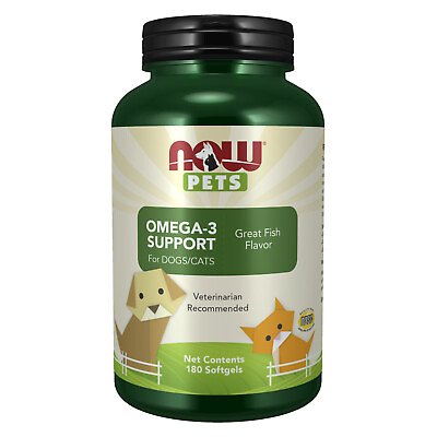 #ad NOW FOODS Omega 3 Support 180 Softgels for Pets Clearance for Best By 04 2024