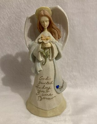#ad Enesco 2004 Foundations SEPTEMBER ANGEL God Smiled The Day You Were Born Figurin