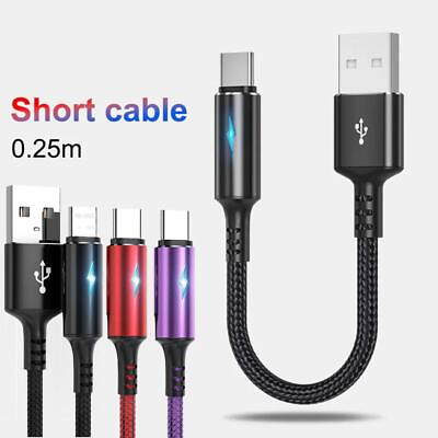 #ad 1Pcs USB to Type C Charger Cable Short Data Cable Fast Charging Lead Data Cord