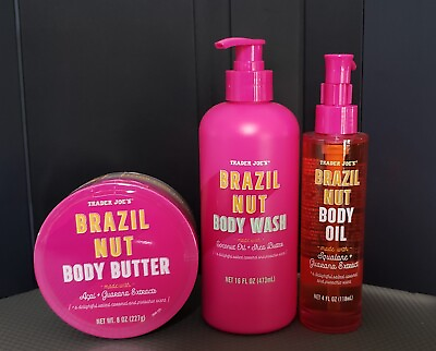 #ad Trader Joe#x27;s Brazil Nut Body Oil Wash Butter Bundle