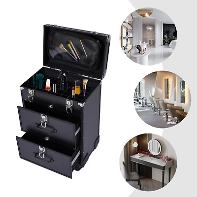 #ad Professional Rolling Makeup Train Case Cosmetic Trolley Makeup Storage Organizer
