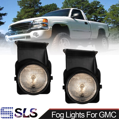 #ad Pair Fog Light for 2005 2006 GMC Sierra 1500 2500 Classic Bumper Front Lamps