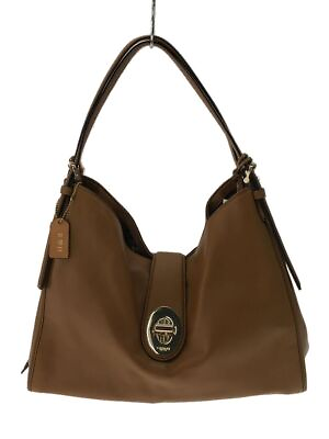 #ad Coach shoulder bag leather Brown plain 32221 Used