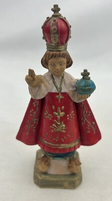 #ad VTG Infant Jesus Of Prague El Nino Statue Made Italy Small Resin Hand Painted 6”