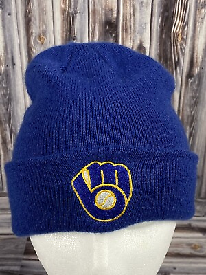 #ad Milwaukee Brewers Old Ball amp; Glove Logo Knit Cuffed Beanie Winter Hat