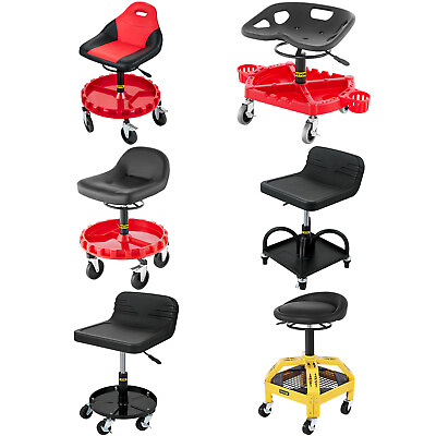 #ad VEVOR Rolling Garage Stool 300 400LBS Adjustable Swivel Work Shop Seat w Casters