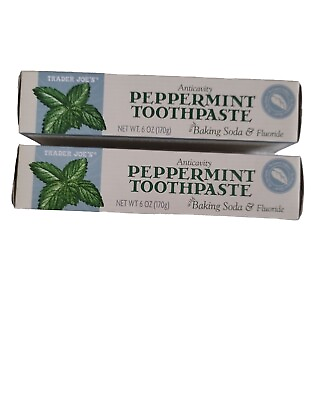 #ad 2 Pack Trader Joe#x27;s Peppermint Toothpaste Anticavity Baking Soda amp; Fluoride