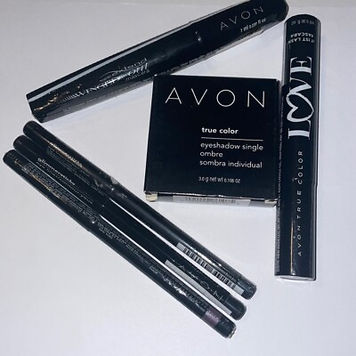 #ad Avon Cosmetic Lot of 6 eye shadow pallet mascara amp; glimmerstick
