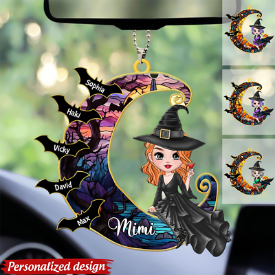 #ad Personalized Mysterious Witch Grandma Fun Kids Gift Personalized Car Ornament