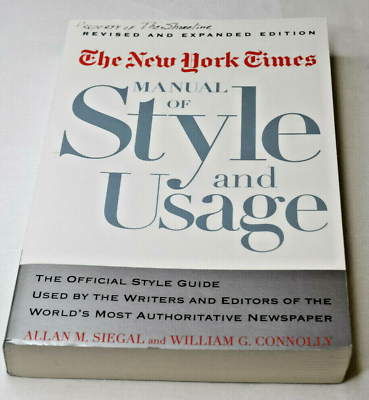 #ad The New York Times Manual of Style and Usage : The Official Style Guide Used by