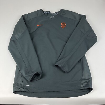 #ad Nike Men#x27;s Small San Francisco Giants Authentic Dri Fit Long Sleeve Gray Black