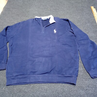 #ad Polo Golf Ralph Lauren Sweater Men Large 1 4 Zip Big Pony Fleece Grand Cypress