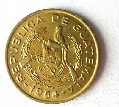 #ad 1964 GUATEMALA CENTAVO High Quality Coin FREE SHIP Bin #54
