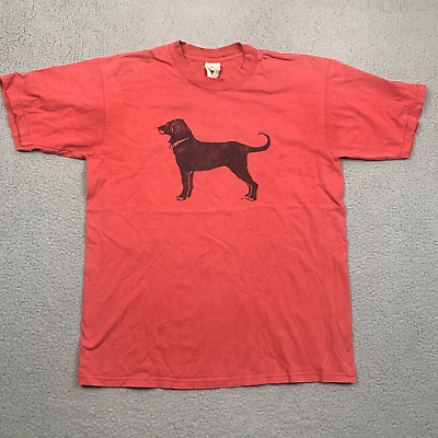 #ad Vintage The Black Dog Shirt Mens Large 90s Red Double Sided Martha#x27;s Vineyard
