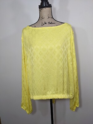 #ad NWT Ryegrass Womens Long Sleeve Blouse Yellow Plus Size 2X Lemon Sorbet Top