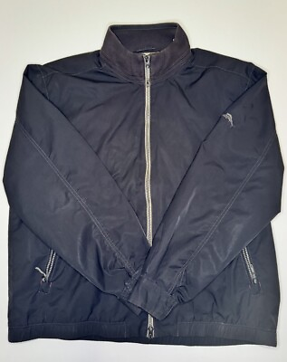 #ad Tommy Bahama Men#x27;s Jacket Size XL Full Zip Black Long Sleeve Jacket