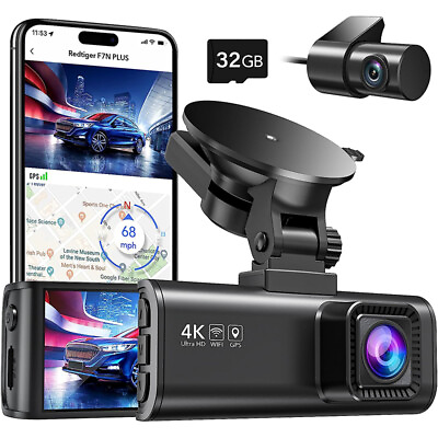 #ad REDTIGER Dash Camera 4K Front and Rear Dash Cam Built In WiFi amp; GPS Parking Mode