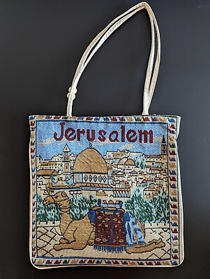 #ad Vintage Embroidered Jerusalem Tote Bag