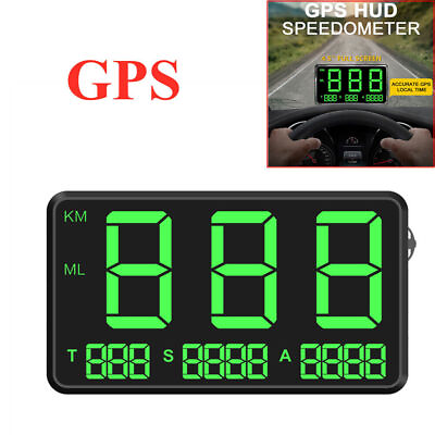 #ad 4.5quot; Car C80 Screen LED Speed Digital GPS Speedometer HUD Head up Display Alarm