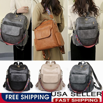 Backpack PU Leather Shoulder Handbag Fashion Travel Bag Satchel For Girl Women $23.99