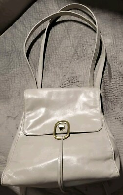 #ad HOBO Brand Backpack Shoulder Bag Convertible Ivory Latte Smooth Leather EUC