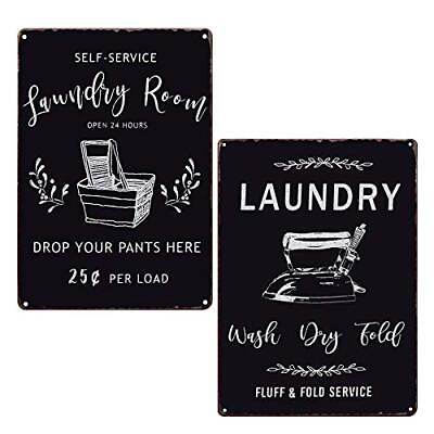 #ad Laundry Room Open 24 Hours Wash Dry Fold Bundle Vintage Laundry Room Signs Ru...