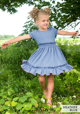 #ad Girls Matilda Jane Perfectly Paired Heather blue Girls#x27; Lap Dress size 14 NWT