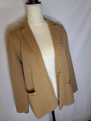 #ad J Crew Knitted Short Blazer Tan 100% Cotton Chest 42quot; Neck hem 22quot; With Pockets