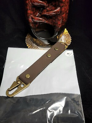 #ad Genuine leather keychain carabinerhandmadeheavy dutybrown leatherhardware#97