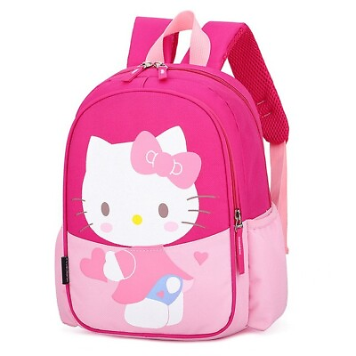 #ad Hello Kitty Schoolbag Cartoon Cute Children#x27;s Backpack School Supplies Dark Pink