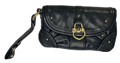 #ad Juicy Couture Black Wristlet Purse Wallet Bag vintage