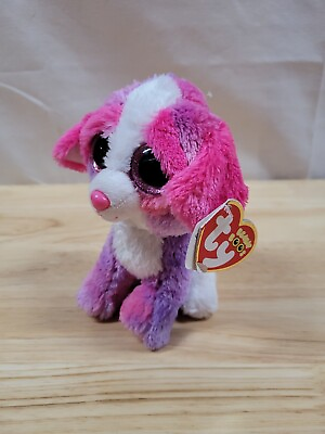 #ad TY Beanie Boos Sherbet Plush Doll Pink Purple Glitter Sparkle Stuffed Tags 6quot;