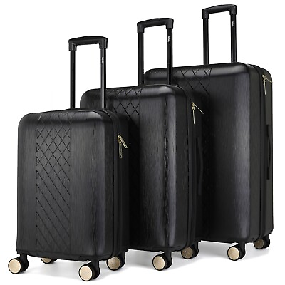 #ad BADGLEY MISCHKA Diamond 3 Piece Expandable Luggage Set