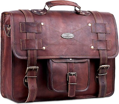 #ad #ad Leather Messenger Bags For Men Vintage Genuine Leather Laptop Briefcase Bag