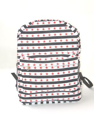 #ad Clover Black and White Striped Star Backpack