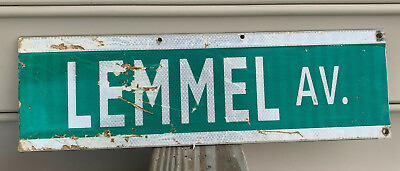 #ad Lemmel Av. Avenue Metal Transportation Street Road Sign Green 22quot; X 6 3 4quot;