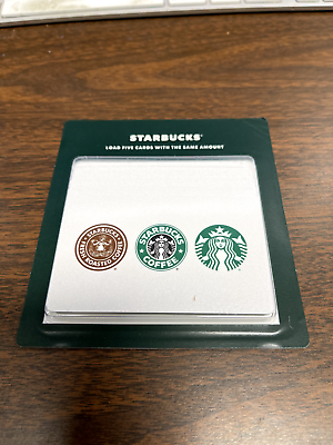 #ad STARBUCKS Cards Legacy Old and New Logos w Siren Mermaid 5 Pack USA 2022
