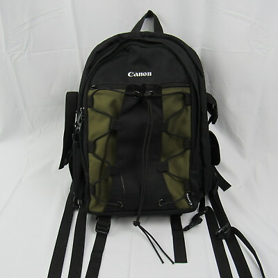 #ad Canon Deluxe Photo Backpack Black with Olive Compact Protective Comfortable
