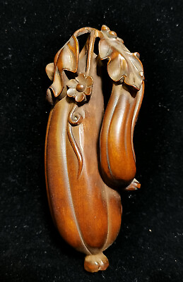 #ad Rare Chinese old Boxwood Carved netsuke Statue Wooden Figurine Gift hand piece