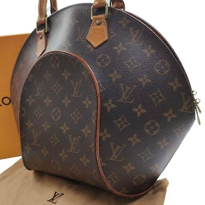 #ad Louis Vuitton M51126 Ellipse GM Monogram Handbag Gold Bracket Brown Authentic