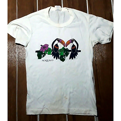 #ad 80s Vintage Acapulco Mexico T Shirt Toucan Bird t Shirt Small